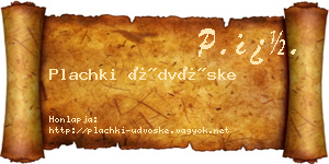 Plachki Üdvöske névjegykártya